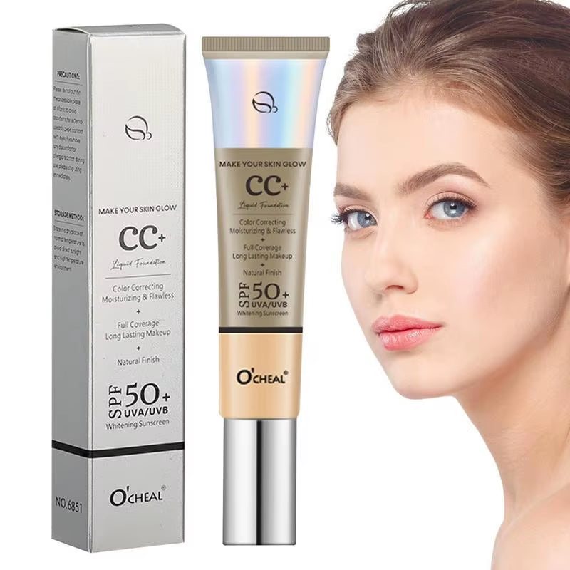 CC Cream with SPF 50 Color Correcting Cream SPF 50 Sunscreen Full Coverage Foundation Lightweight Foundation Moisturizing