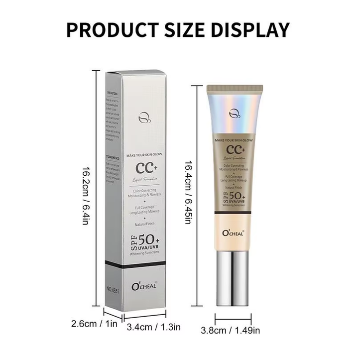 CC Cream with SPF 50 Color Correcting Cream SPF 50 Sunscreen Full Coverage Foundation Lightweight Foundation Moisturizing