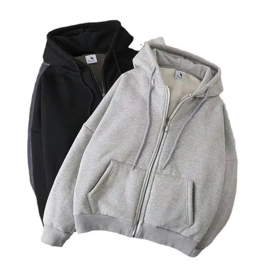 Trendy Brand Men'S Hooded Cardigan Sweatshirt Loose Fit Casual Jacket for Spring and Autumn Stylish Casual Clothing