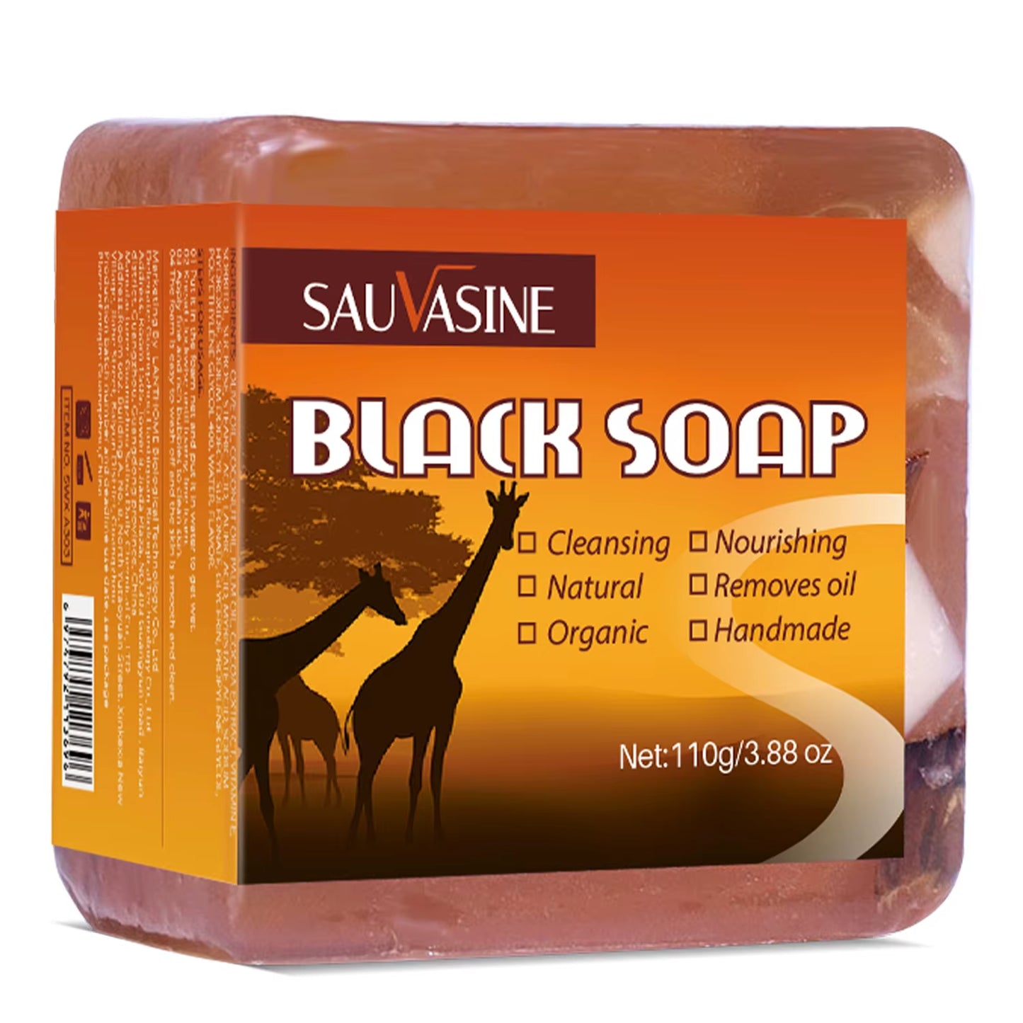 100G AFRICAN BLACK SOAP -  Shea Butter Bar