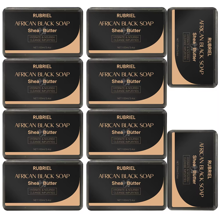 100G AFRICAN BLACK SOAP -  Shea Butter Bar
