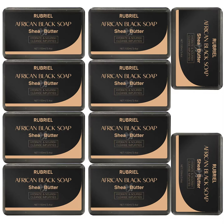 100G AFRICAN BLACK SOAP -  Shea Butter Bar