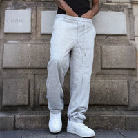 YHOPE Men'S Baggy Stacked Sweatpants Drawstring Waist Wide Leg Flared Sweatpants Streetwear