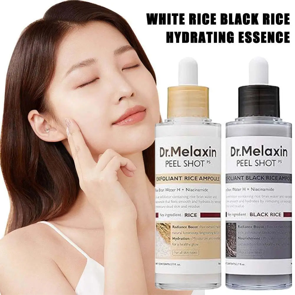 Korean Dr. Melaxin Rice Exfoliating Essence Moisturizing Peel Shot White and Black Soften Serum Gentle Exfoliation Skin Care