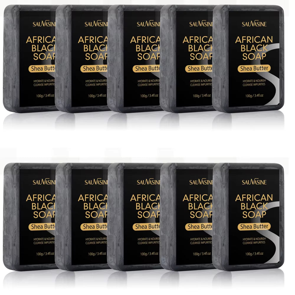 100G AFRICAN BLACK SOAP -  Shea Butter Bar