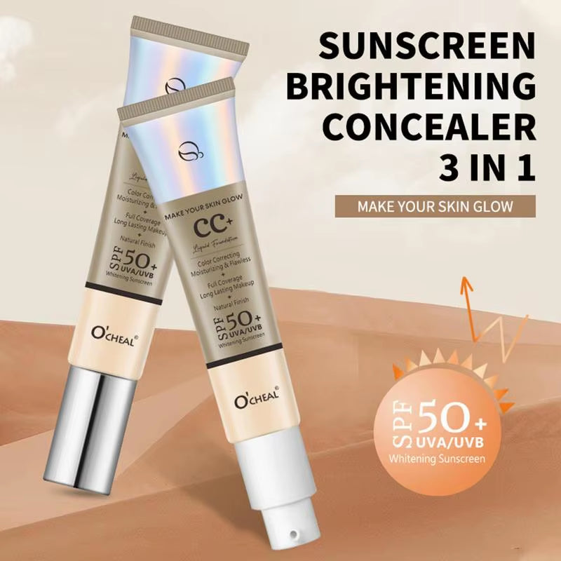 CC Cream with SPF 50 Color Correcting Cream SPF 50 Sunscreen Full Coverage Foundation Lightweight Foundation Moisturizing