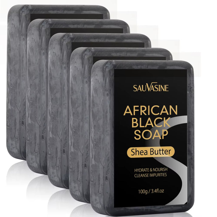 100G AFRICAN BLACK SOAP -  Shea Butter Bar