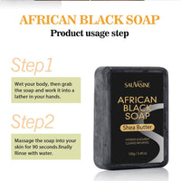 100G AFRICAN BLACK SOAP -  Shea Butter Bar