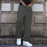 YHOPE Men'S Baggy Stacked Sweatpants Drawstring Waist Wide Leg Flared Sweatpants Streetwear
