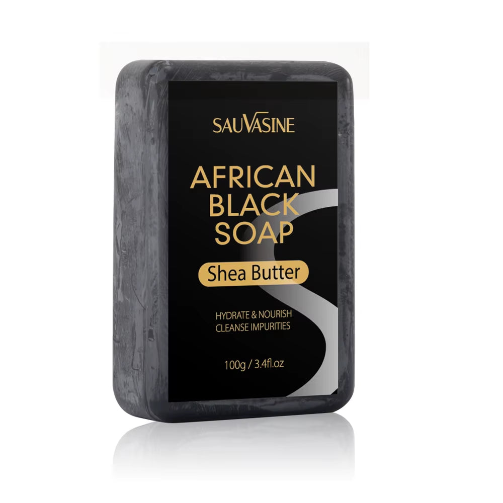 100G AFRICAN BLACK SOAP -  Shea Butter Bar