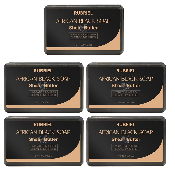 100G AFRICAN BLACK SOAP -  Shea Butter Bar