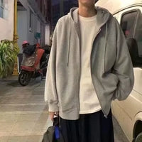 Trendy Brand Men'S Hooded Cardigan Sweatshirt Loose Fit Casual Jacket for Spring and Autumn Stylish Casual Clothing