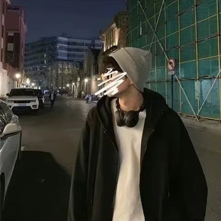 Trendy Brand Men'S Hooded Cardigan Sweatshirt Loose Fit Casual Jacket for Spring and Autumn Stylish Casual Clothing