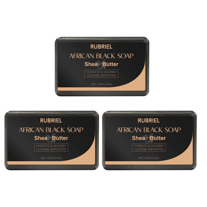 100G AFRICAN BLACK SOAP -  Shea Butter Bar