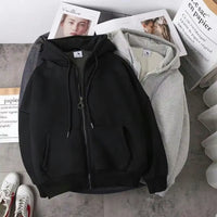 Trendy Brand Men'S Hooded Cardigan Sweatshirt Loose Fit Casual Jacket for Spring and Autumn Stylish Casual Clothing