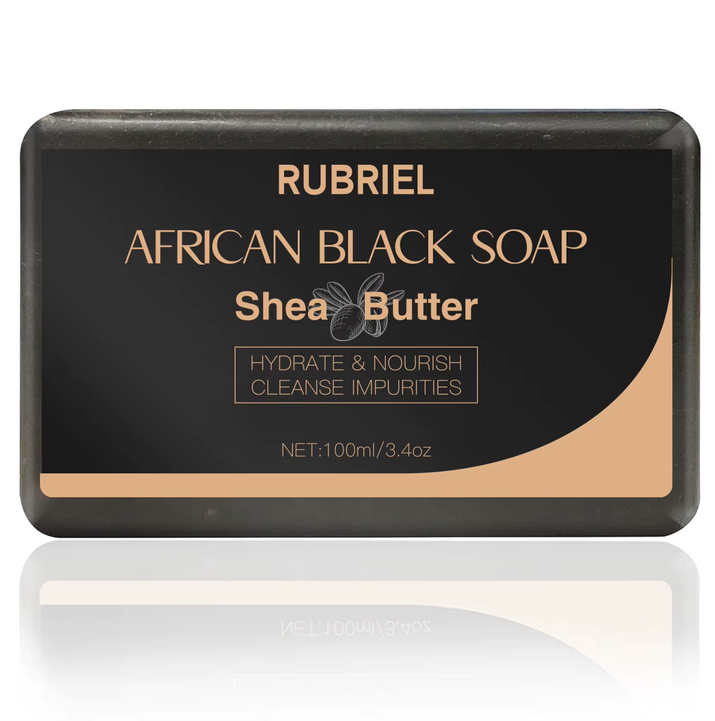 100G AFRICAN BLACK SOAP -  Shea Butter Bar