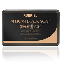 100G AFRICAN BLACK SOAP -  Shea Butter Bar