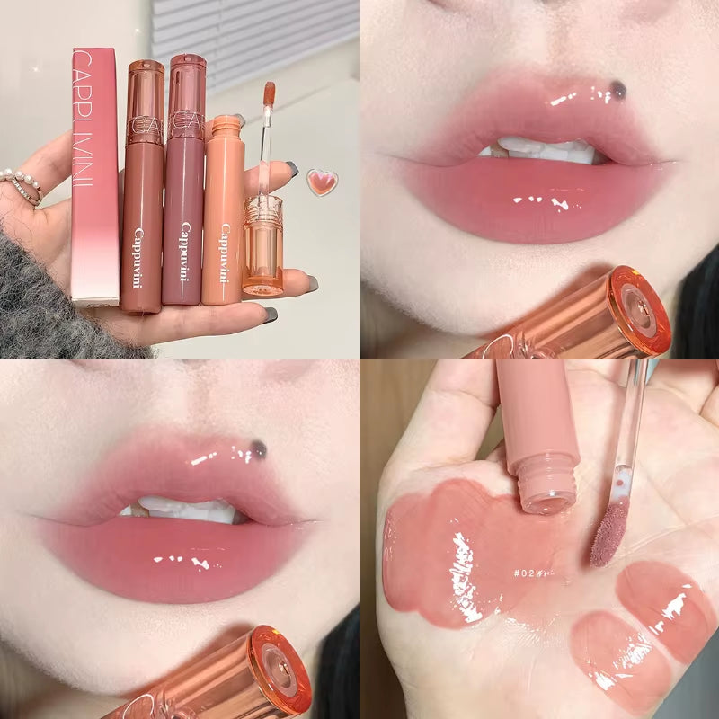 Soft Candy Jelly Mirror Lip Glaze Water Gloss Juice Lip Gloss Long Lasting Moisturizer Water Light Lipstick Waterproof Cosmetics