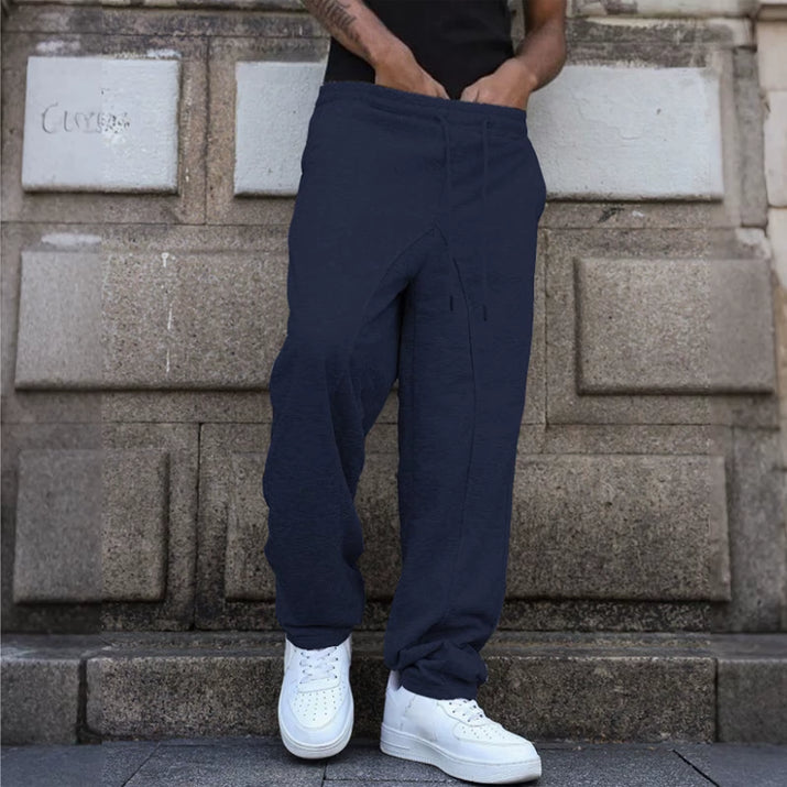 YHOPE Men'S Baggy Stacked Sweatpants Drawstring Waist Wide Leg Flared Sweatpants Streetwear
